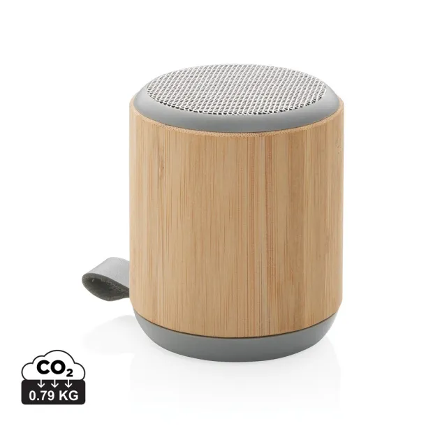  Bamboo and fabric 3W wireless speaker - XD Collection Brown