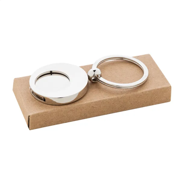 Cromo trolley coin keyring Silver