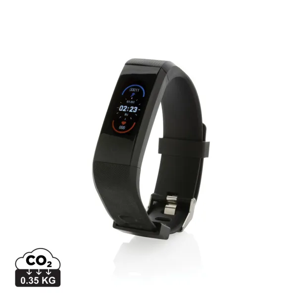  Fitness narukvica od RCS recikliranog TPU-a s mjeračem otkucaja srca - XD Collection Crna