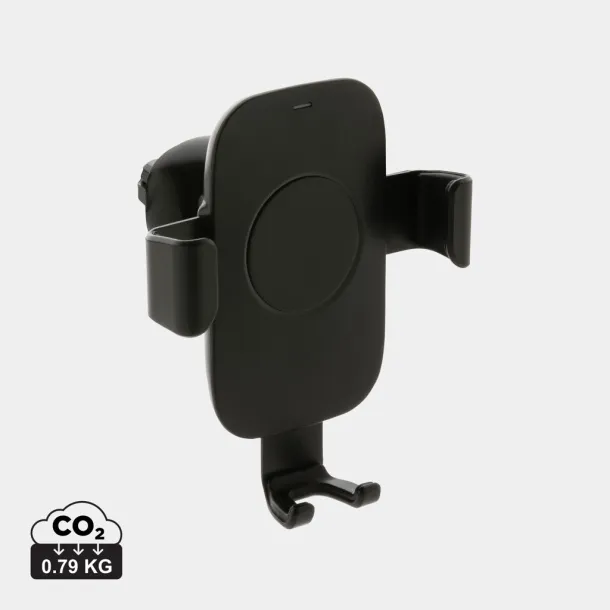  RCS recycled plastic 10W wireless charging car holder - XD Collection Black