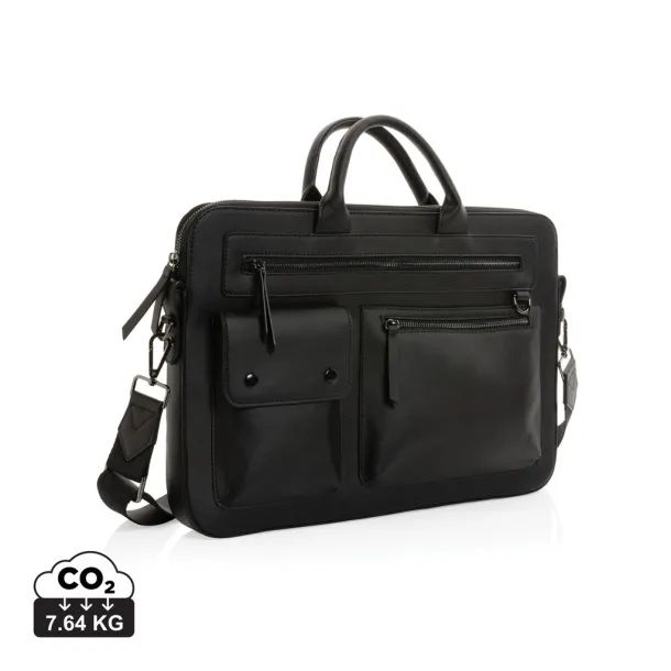  Swiss Peak GRS recycled PU 14" laptop bag - Swiss Peak Black