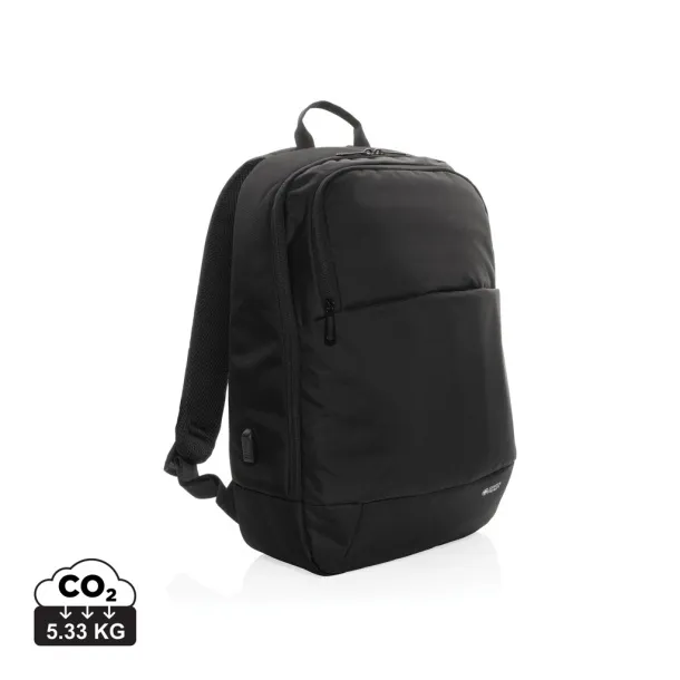  Swiss Peak AWARE™ modern 15.6" laptop backpack - Swiss Peak Black