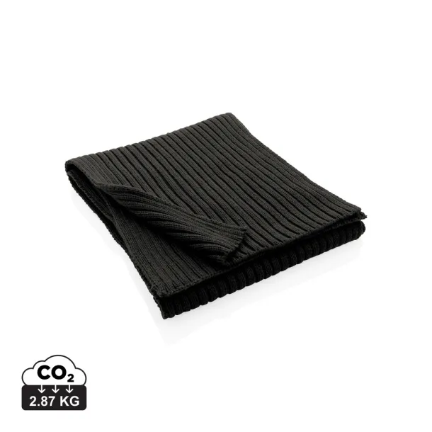  Impact AWARE™ Polylana® knitted scarf 180x25cm - XD Collection Black