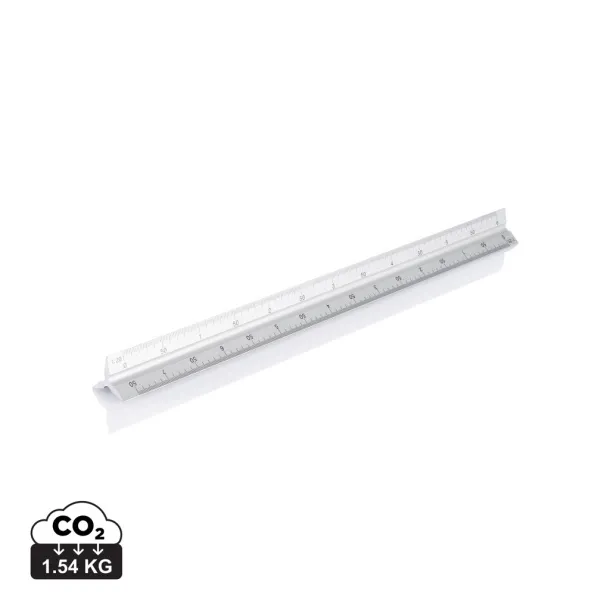  aluminijsko trokutno ravnalo - 30 cm - XD Collection Srebrna