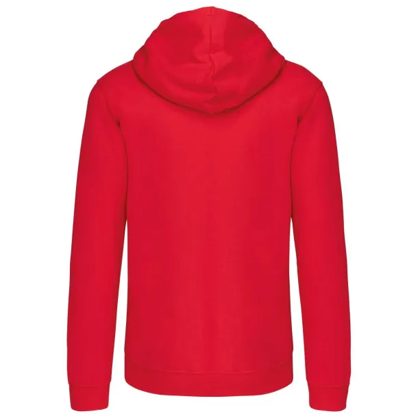  MEN'S CONTRAST HOODED FULL ZIP SWEATSHIRT - Kariban Red White