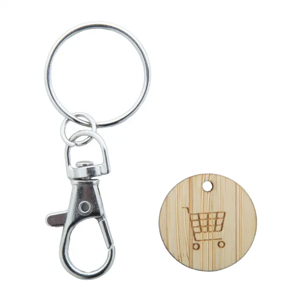 Boomarket trolley coin keyring Natural