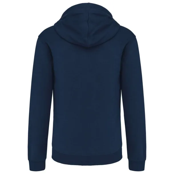  MEN'S CONTRAST HOODED FULL ZIP SWEATSHIRT - Kariban Navy Fine Grey