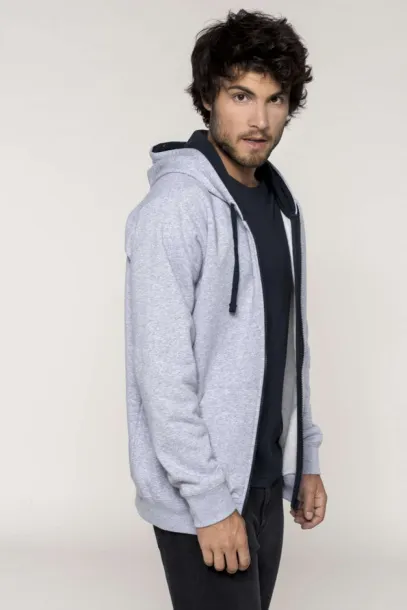  MEN'S CONTRAST HOODED FULL ZIP SWEATSHIRT - Kariban Light Royal Blue White