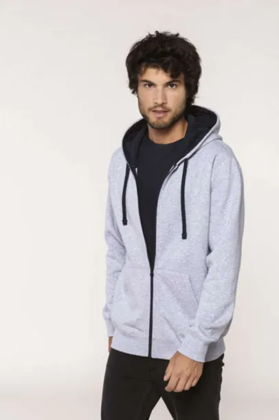  MEN'S CONTRAST HOODED FULL ZIP SWEATSHIRT - Kariban Light Royal Blue White