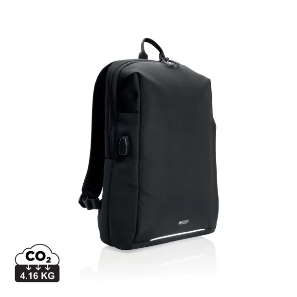  Swiss Peak AWARE™ RFID and USB laptop backpack - Swiss Peak Black