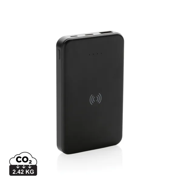  Bežična prijenosna baterija od RCS reciklirane plastike - 5 W, 5 000 mAh - XD Collection Crna