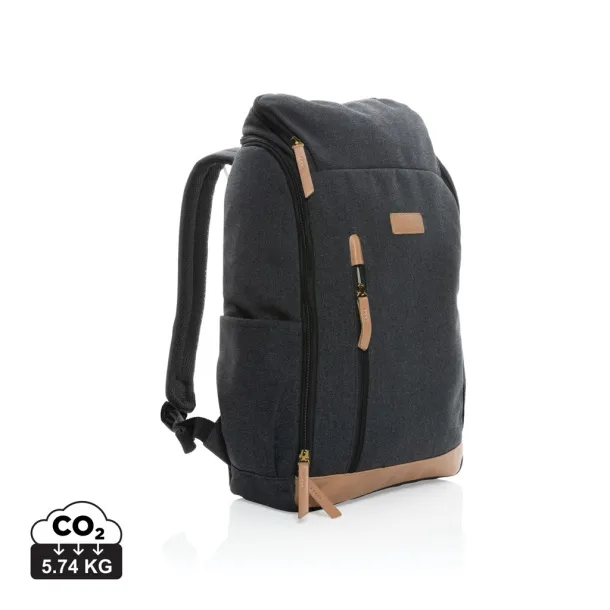  Impact AWARE™ ruksak za laptop od recikliranog platna, 15" - XD Collection Crna