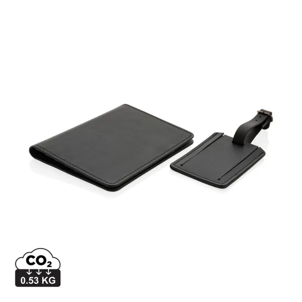  Swiss Peak GRS recycled PU travel gift set - Swiss Peak Black