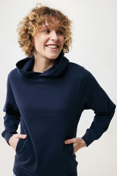Iqoniq Yengo recycled cotton hoodie with sidepockets - iqoniq navy