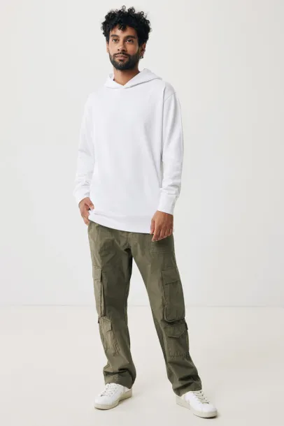 Iqoniq Yengo unisex hoodie od recikliranog pamuka s bočnim džepovima, 280 g/m² - iqoniq recycled white