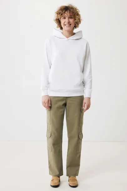 Iqoniq Yengo unisex hoodie od recikliranog pamuka s bočnim džepovima, 280 g/m² - iqoniq recycled white