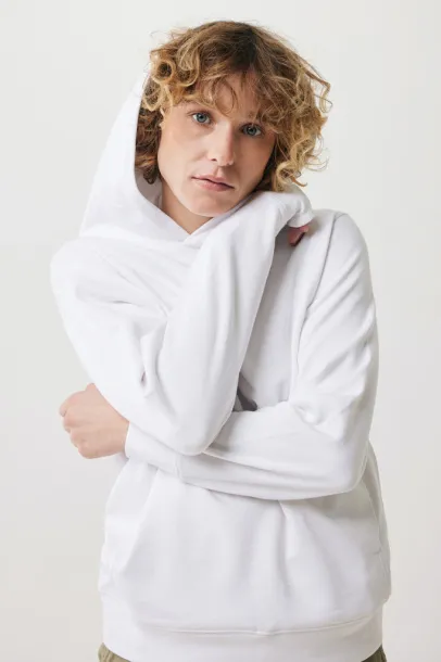 Iqoniq Yengo recycled cotton hoodie with sidepockets - iqoniq recycled white