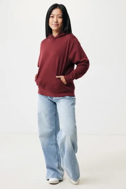 Iqoniq Yengo recycled cotton hoodie with sidepockets - iqoniq burgundy