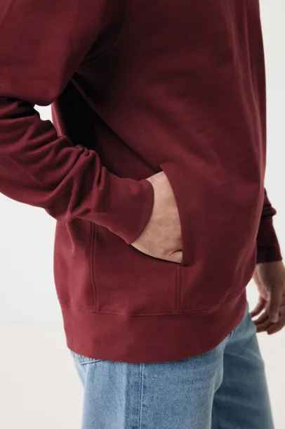 Iqoniq Yengo recycled cotton hoodie with sidepockets - iqoniq burgundy