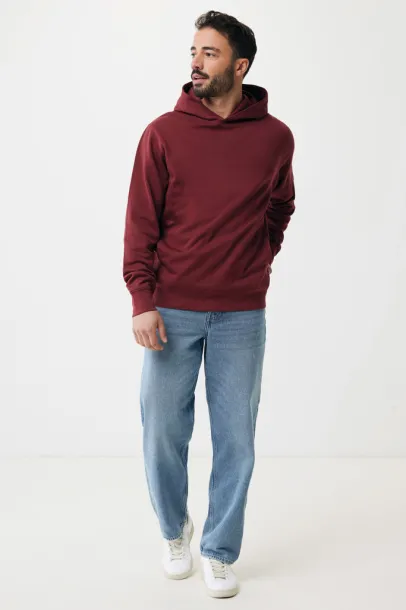 Iqoniq Yengo recycled cotton hoodie with sidepockets - iqoniq burgundy