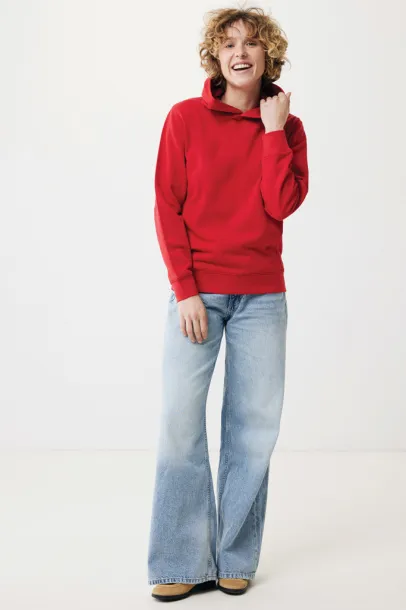 Iqoniq Yengo unisex hoodie od recikliranog pamuka s bočnim džepovima, 280 g/m² - iqoniq Crvena