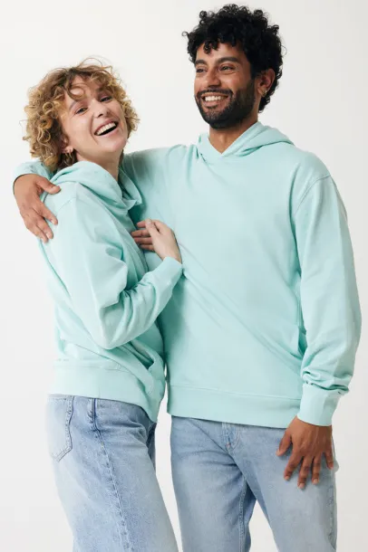 Iqoniq Yengo recycled cotton hoodie with sidepockets - iqoniq crushed mint