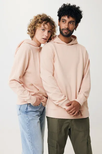 Iqoniq Yengo recycled cotton hoodie with sidepockets - iqoniq peach nectar