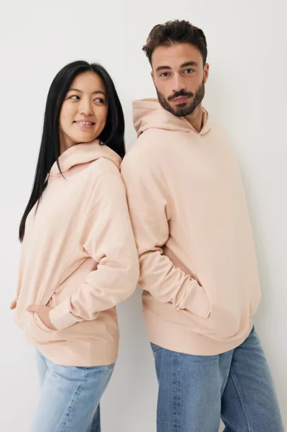 Iqoniq Yengo unisex hoodie od recikliranog pamuka s bočnim džepovima, 280 g/m² - iqoniq peach nectar