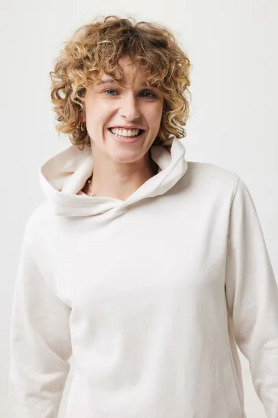 Iqoniq Yengo unisex hoodie od recikliranog pamuka s bočnim džepovima, 280 g/m² - iqoniq ivory white