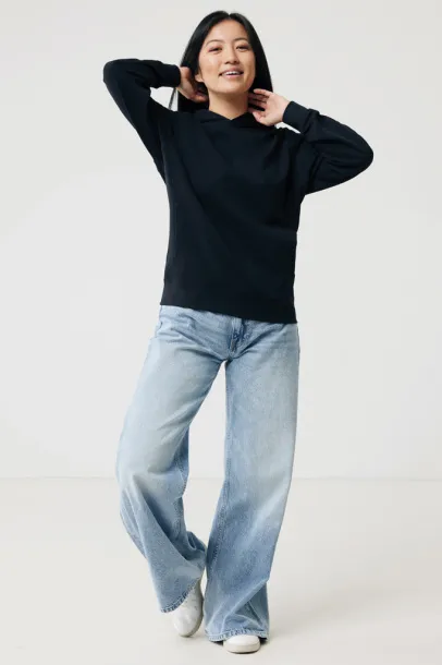 Iqoniq Yengo recycled cotton hoodie with sidepockets - iqoniq Black