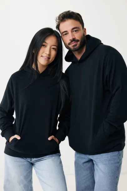 Iqoniq Yengo recycled cotton hoodie with sidepockets - iqoniq Black