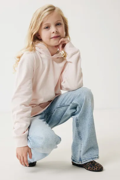 Iqoniq Yengo kids recycled cotton hoodie with sidepockets - iqoniq cloud pink