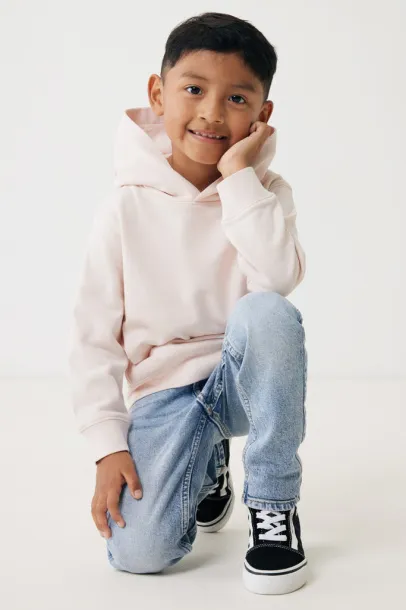 Iqoniq Yengo kids recycled cotton hoodie with sidepockets - iqoniq cloud pink