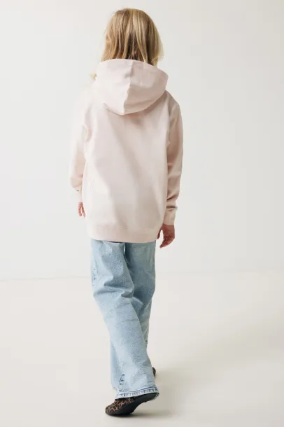 Iqoniq Yengo kids recycled cotton hoodie with sidepockets - iqoniq cloud pink