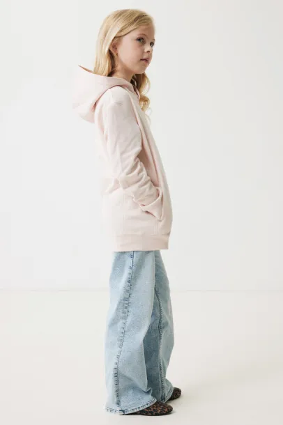 Iqoniq Yengo dječji hoodie od recikliranog pamuka s bičnim džepovima, 280 g/m² - iqoniq cloud pink