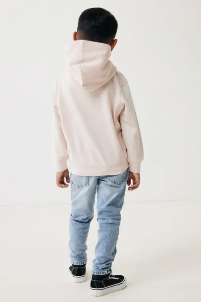 Iqoniq Yengo dječji hoodie od recikliranog pamuka s bičnim džepovima, 280 g/m² - iqoniq cloud pink