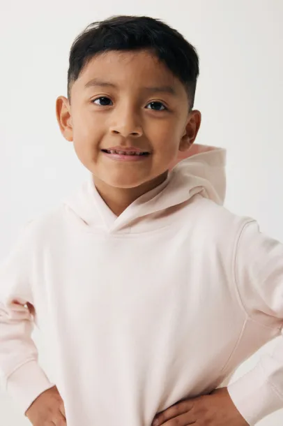 Iqoniq Yengo kids recycled cotton hoodie with sidepockets - iqoniq cloud pink