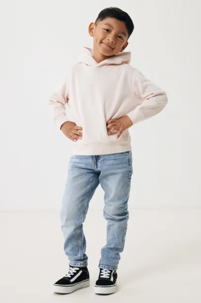 Iqoniq Yengo kids recycled cotton hoodie with sidepockets - iqoniq cloud pink