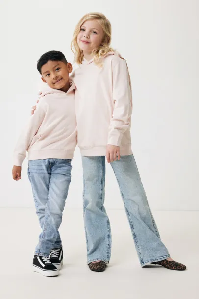 Iqoniq Yengo kids recycled cotton hoodie with sidepockets - iqoniq cloud pink