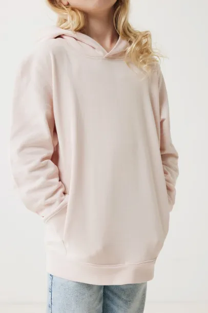 Iqoniq Yengo dječji hoodie od recikliranog pamuka s bičnim džepovima, 280 g/m² - iqoniq cloud pink