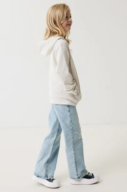 Iqoniq Yengo kids recycled cotton hoodie with sidepockets - iqoniq ivory white