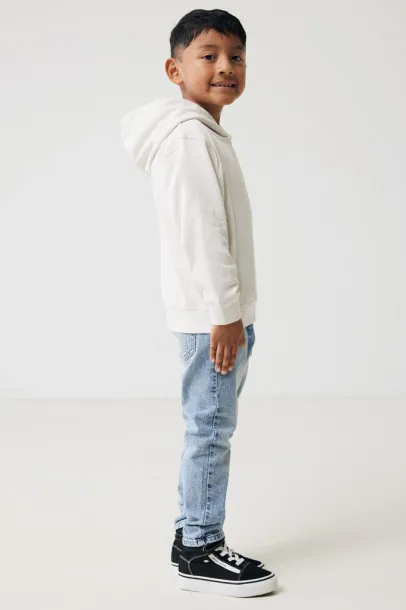 Iqoniq Yengo dječji hoodie od recikliranog pamuka s bičnim džepovima, 280 g/m² - iqoniq ivory white