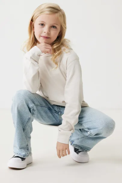 Iqoniq Yengo dječji hoodie od recikliranog pamuka s bičnim džepovima, 280 g/m² - iqoniq ivory white