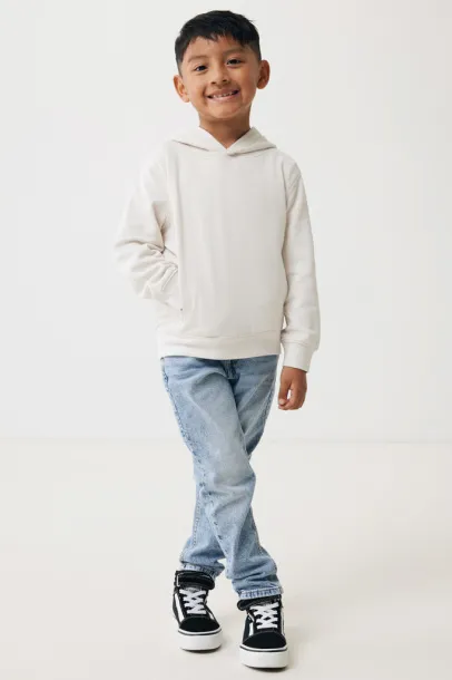 Iqoniq Yengo kids recycled cotton hoodie with sidepockets - iqoniq ivory white
