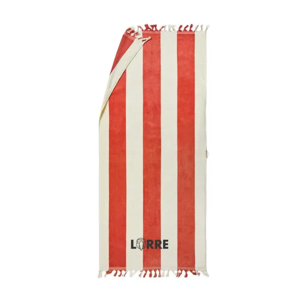  VINGA Valmer beach towel - Vinga red, beige 11-0606 TCX