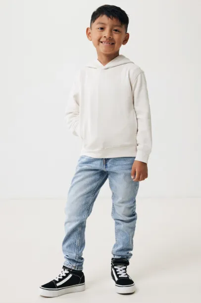 Iqoniq Yengo kids recycled cotton hoodie with sidepockets - iqoniq ivory white
