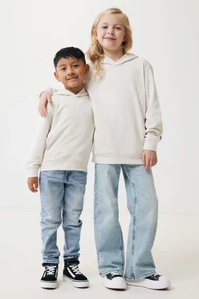 Iqoniq Yengo kids recycled cotton hoodie with sidepockets - iqoniq ivory white