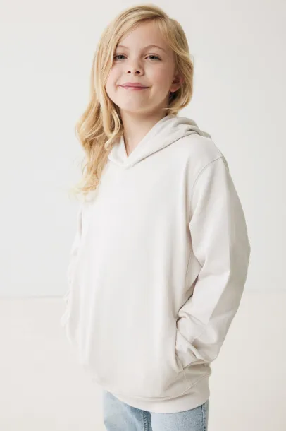 Iqoniq Yengo kids recycled cotton hoodie with sidepockets - iqoniq ivory white