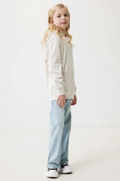 Iqoniq Yengo dječji hoodie od recikliranog pamuka s bičnim džepovima, 280 g/m² - iqoniq ivory white