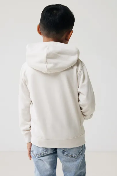 Iqoniq Yengo dječji hoodie od recikliranog pamuka s bičnim džepovima, 280 g/m² - iqoniq ivory white